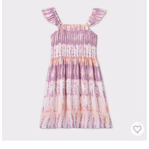 Girls' Flutter Sleeve Smocked Dress- L